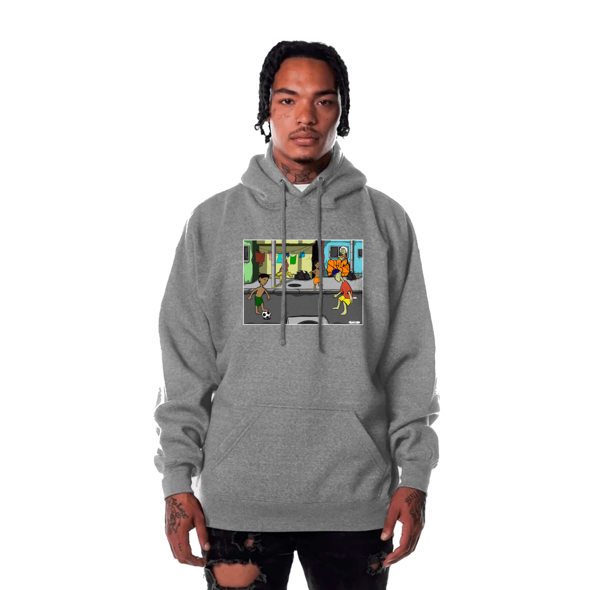 Soccer in the Hood Heavyweight Hoodie - Caio Trevisan Art