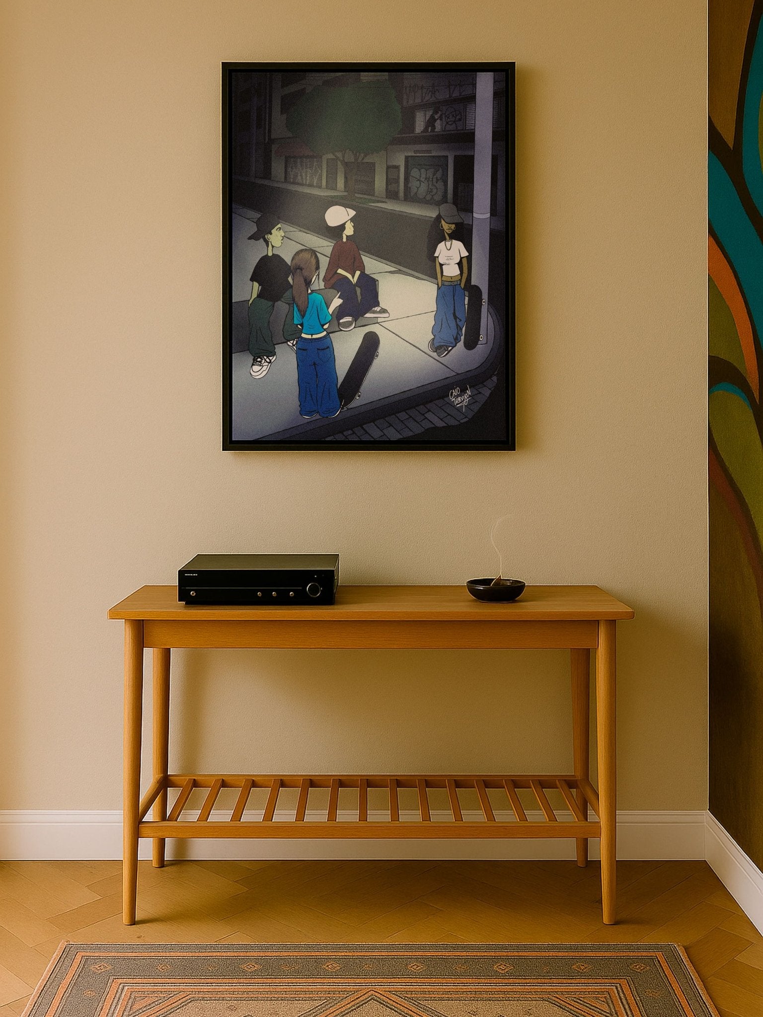 After Session – Framed Canvas | Contemporary Skateboard Artwork for Home Decor - Caio Trevisan Art