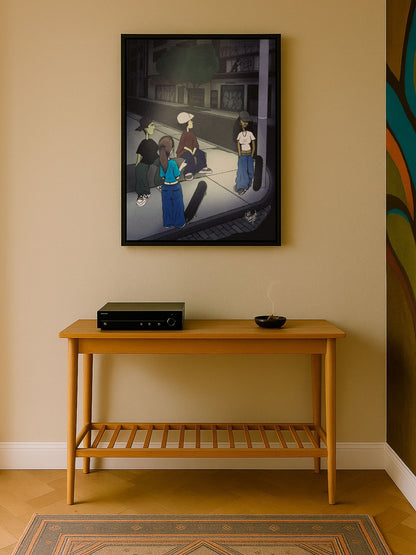 After Session – Framed Canvas | Contemporary Skateboard Artwork for Home Decor - Caio Trevisan Art