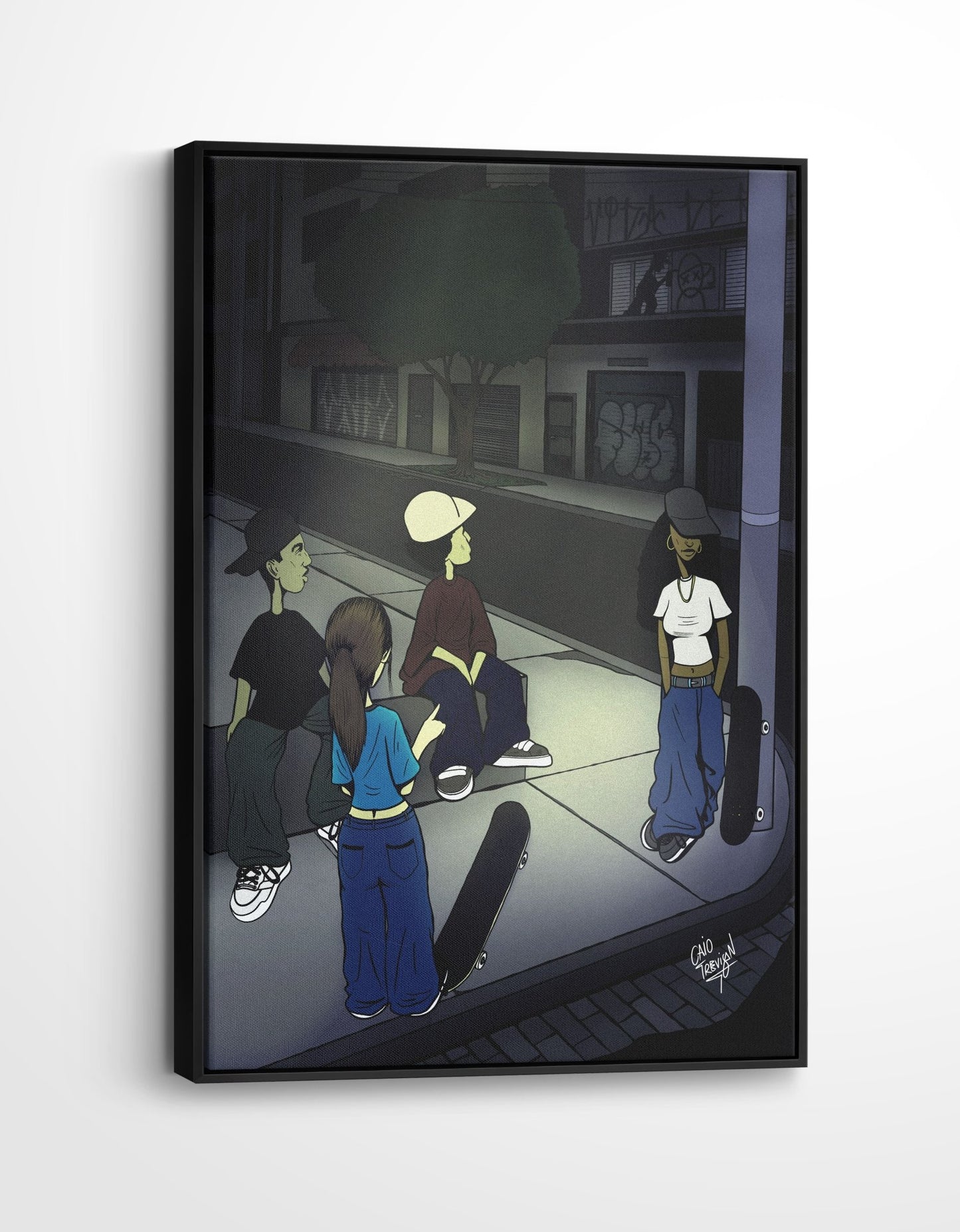 After Session – Framed Canvas | Contemporary Skateboard Artwork for Home Decor - Caio Trevisan Art