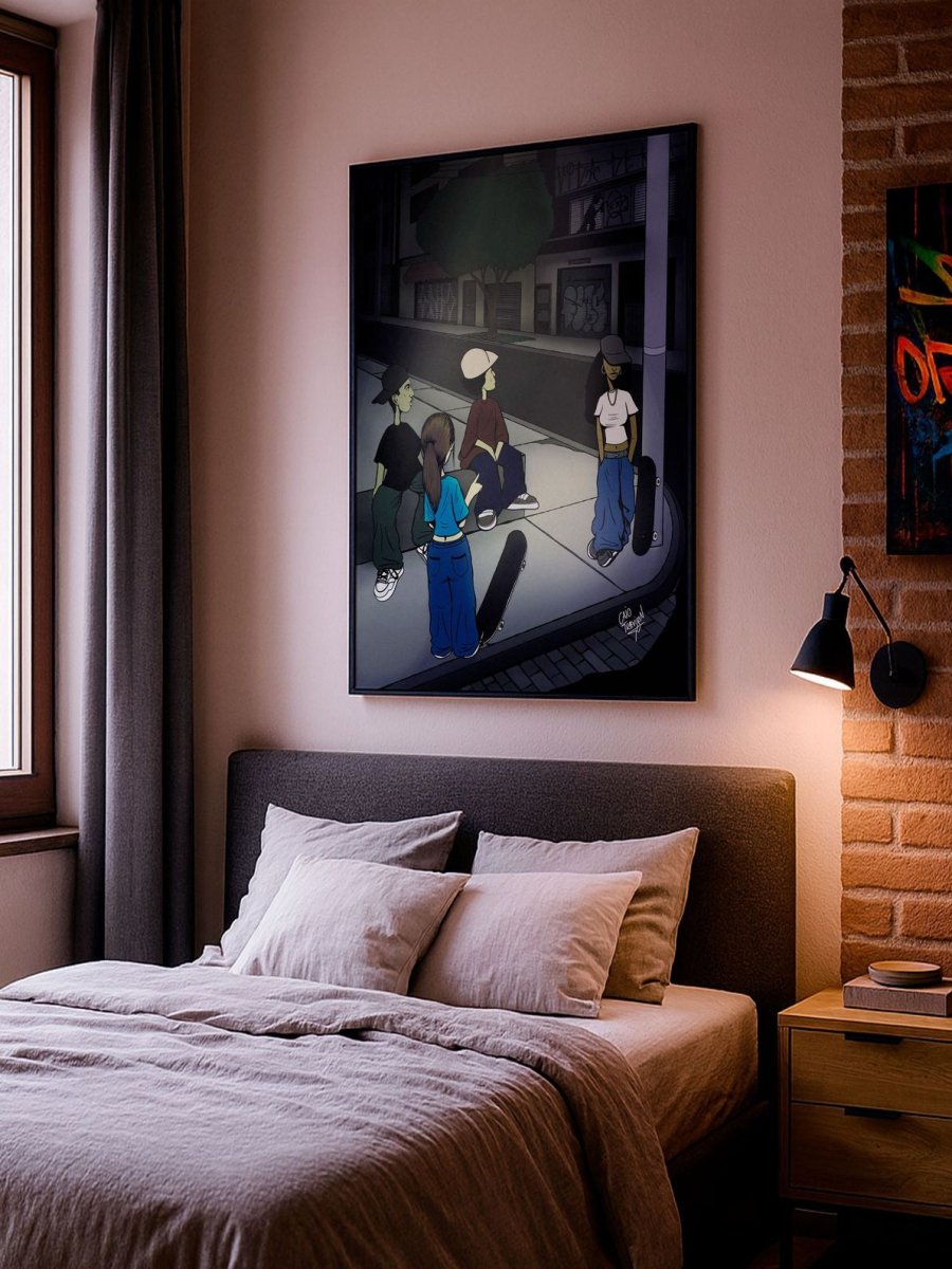 After Session – Framed Poster | Ready To Hang | Contemporary Skateboard Wall Art - Caio Trevisan Art