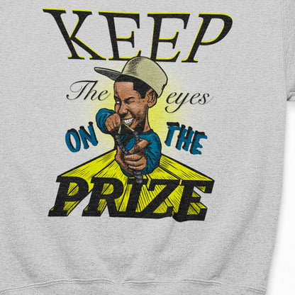 Keep The Eyes On The Prize Heather Grey Crewneck Sweatshirt - Caio Trevisan Art