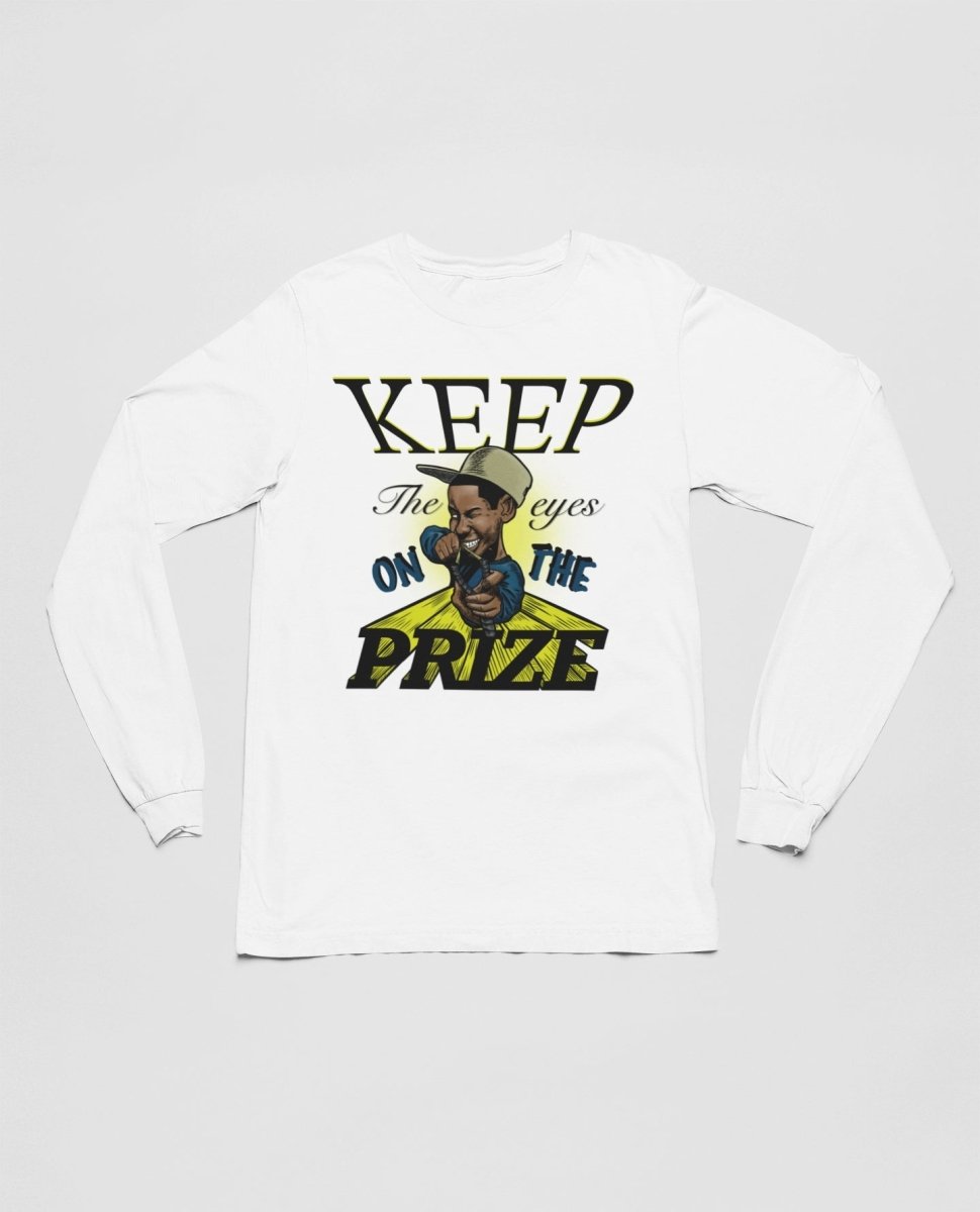 Keep The Eyes On The Prize White Longsleeve - Caio Trevisan Art