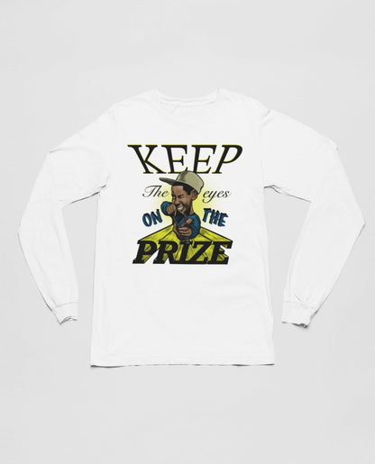 Keep The Eyes On The Prize White Longsleeve - Caio Trevisan Art
