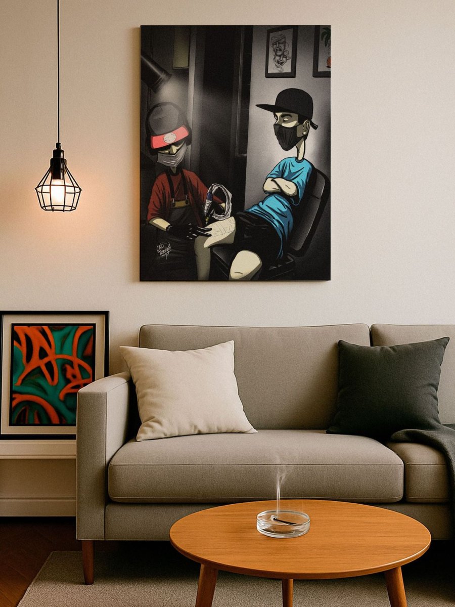 Late Night Tattoo Sesh – Canvas Print | Ready To Hang | Urban & Contemporary Tattoo Artwork - Caio Trevisan Art