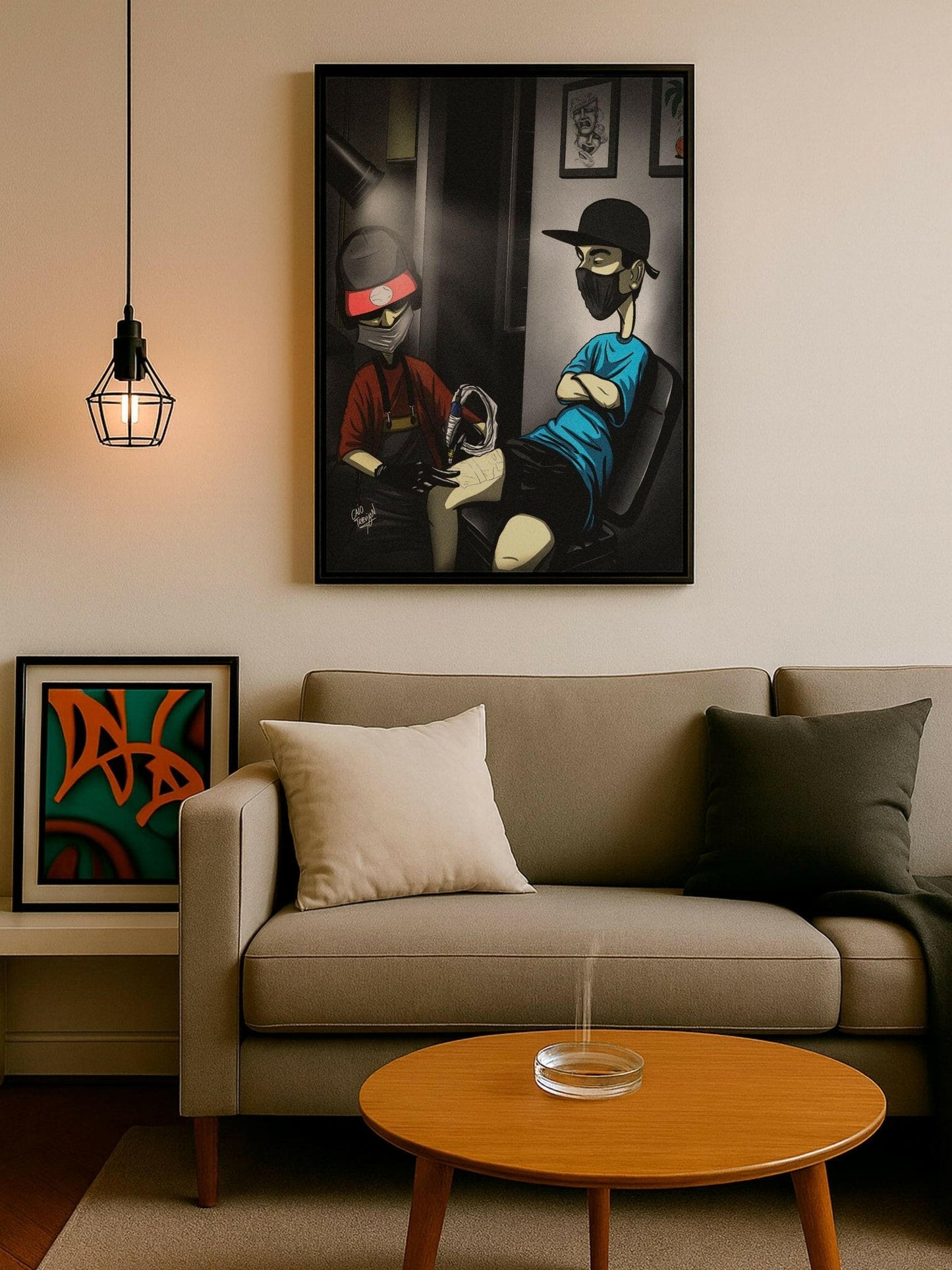 Late Night Tattoo Sesh – Framed Canvas | Contemporary Tattoo Canvas for Interiors - Caio Trevisan Art