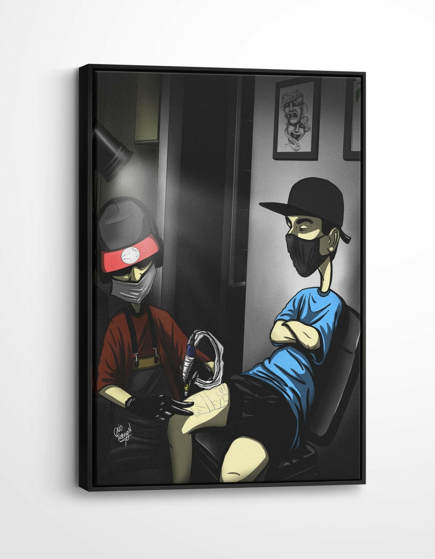 Late Night Tattoo Sesh – Framed Canvas | Contemporary Tattoo Canvas for Interiors - Caio Trevisan Art