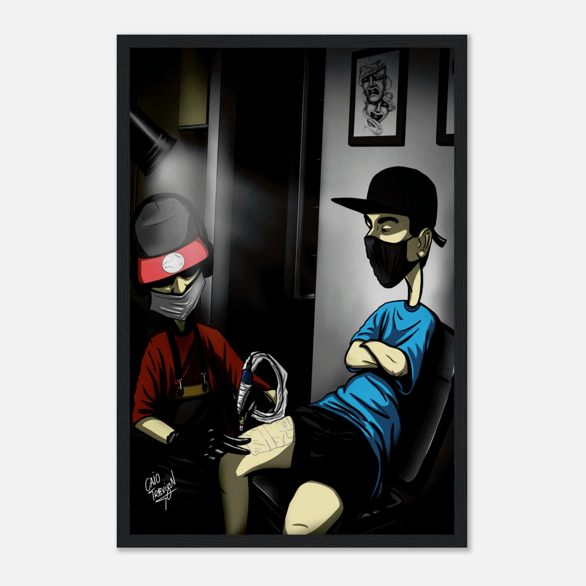 Late Night Tattoo Sesh – Framed Poster | Contemporary Urban Tattoo Wall Art - Caio Trevisan Art