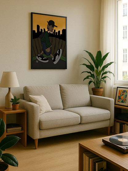 The City Never Sleeps – Framed Poster | Ready To Hang | Contemporary Urban Cityscape Wall Art