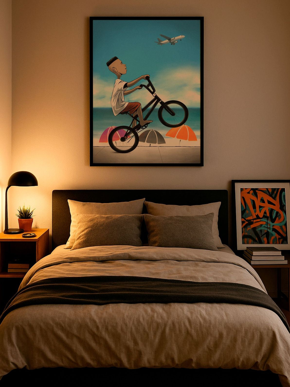 Sueños – Póster enmarcado | Arte mural urbano contemporáneo