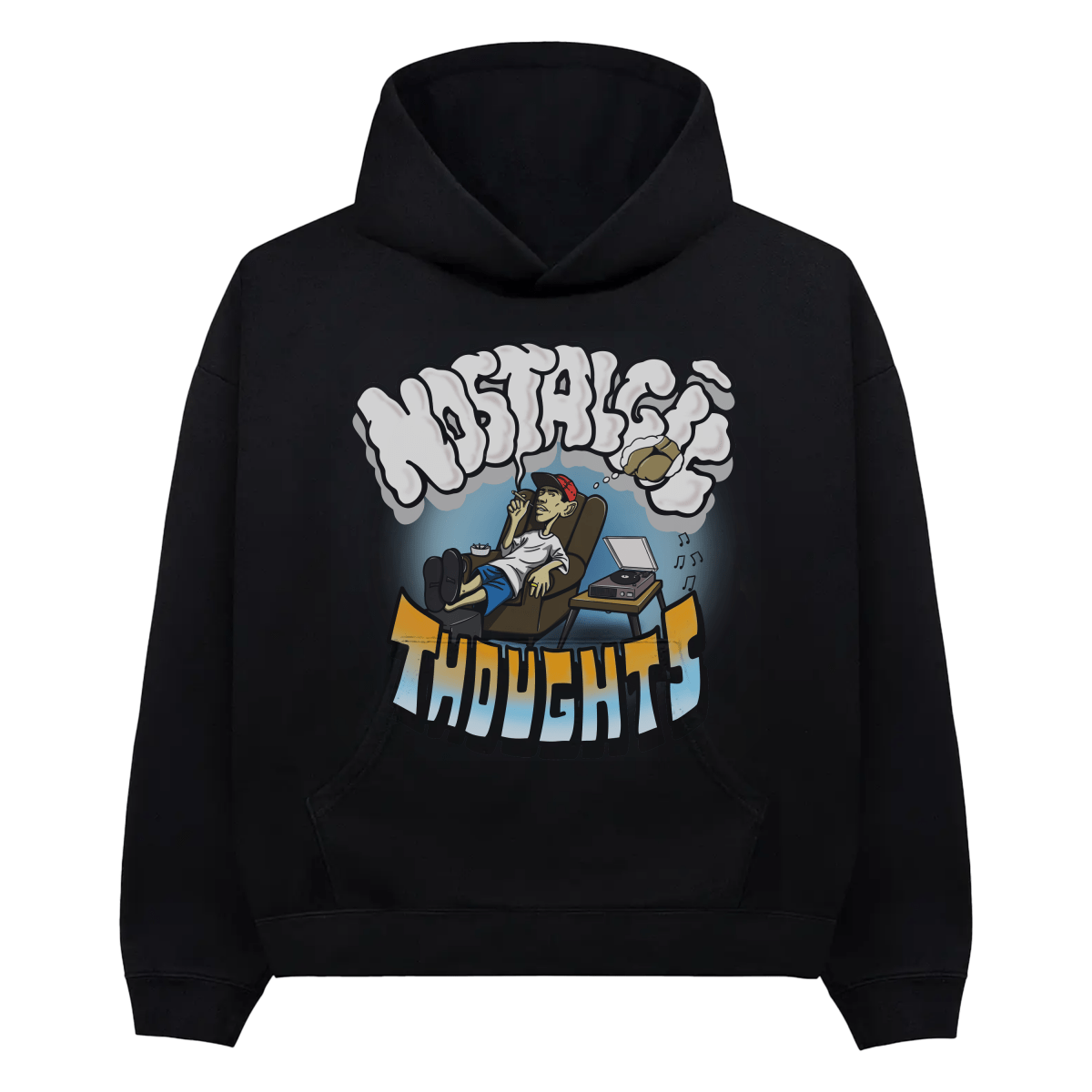 Nostalgic Thoughts Black Hoodie - Caio Trevisan Art