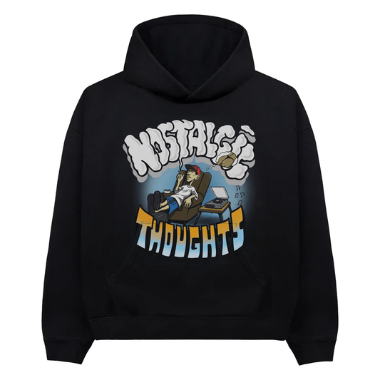 Nostalgic Thoughts Black Hoodie - Caio Trevisan Art