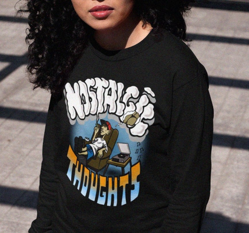 Nostalgic Thoughts Black Longsleeve - Caio Trevisan Art