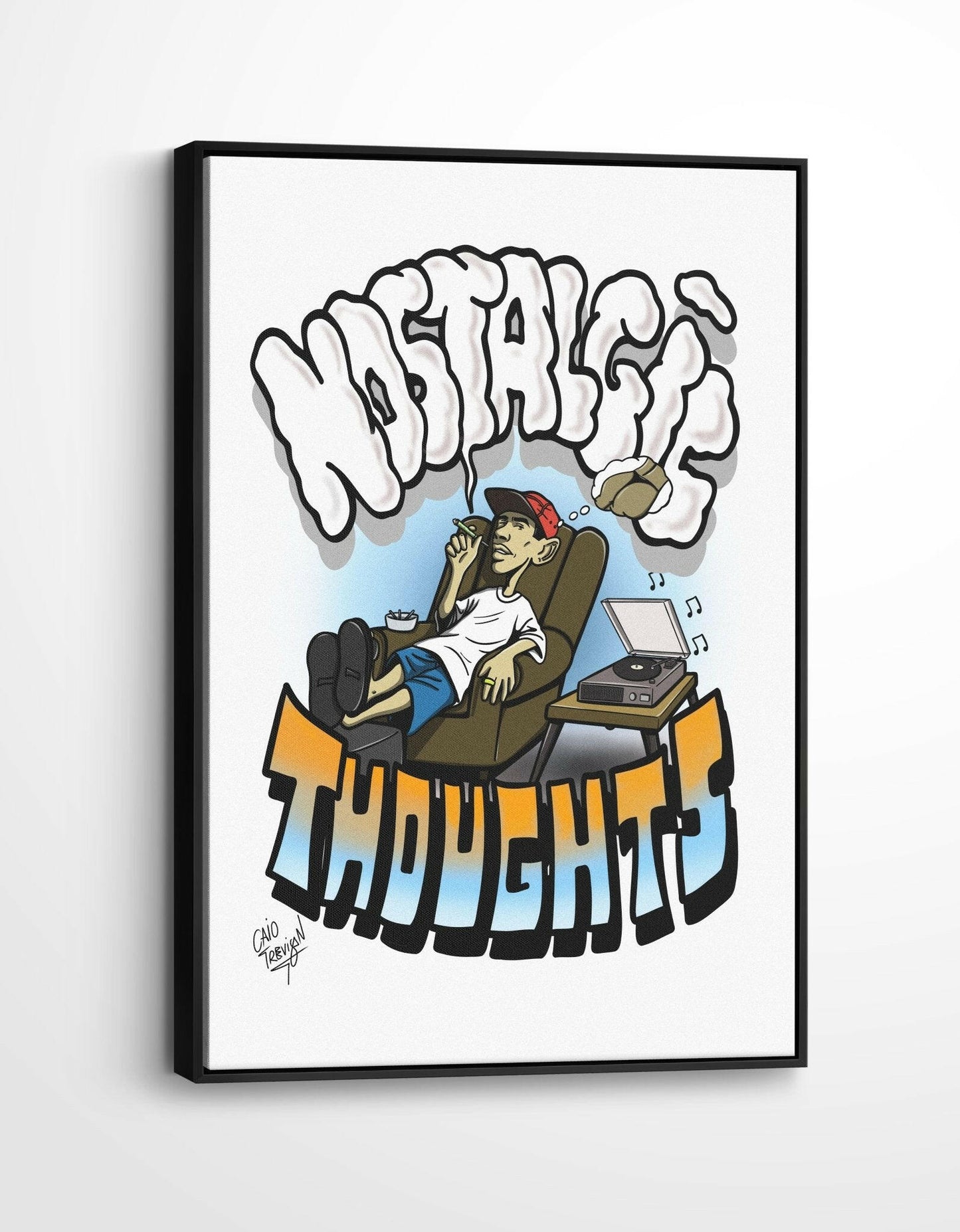 Nostalgic Thoughts – Framed Canvas | Contemporary Illustration for Home Decor - Caio Trevisan Art