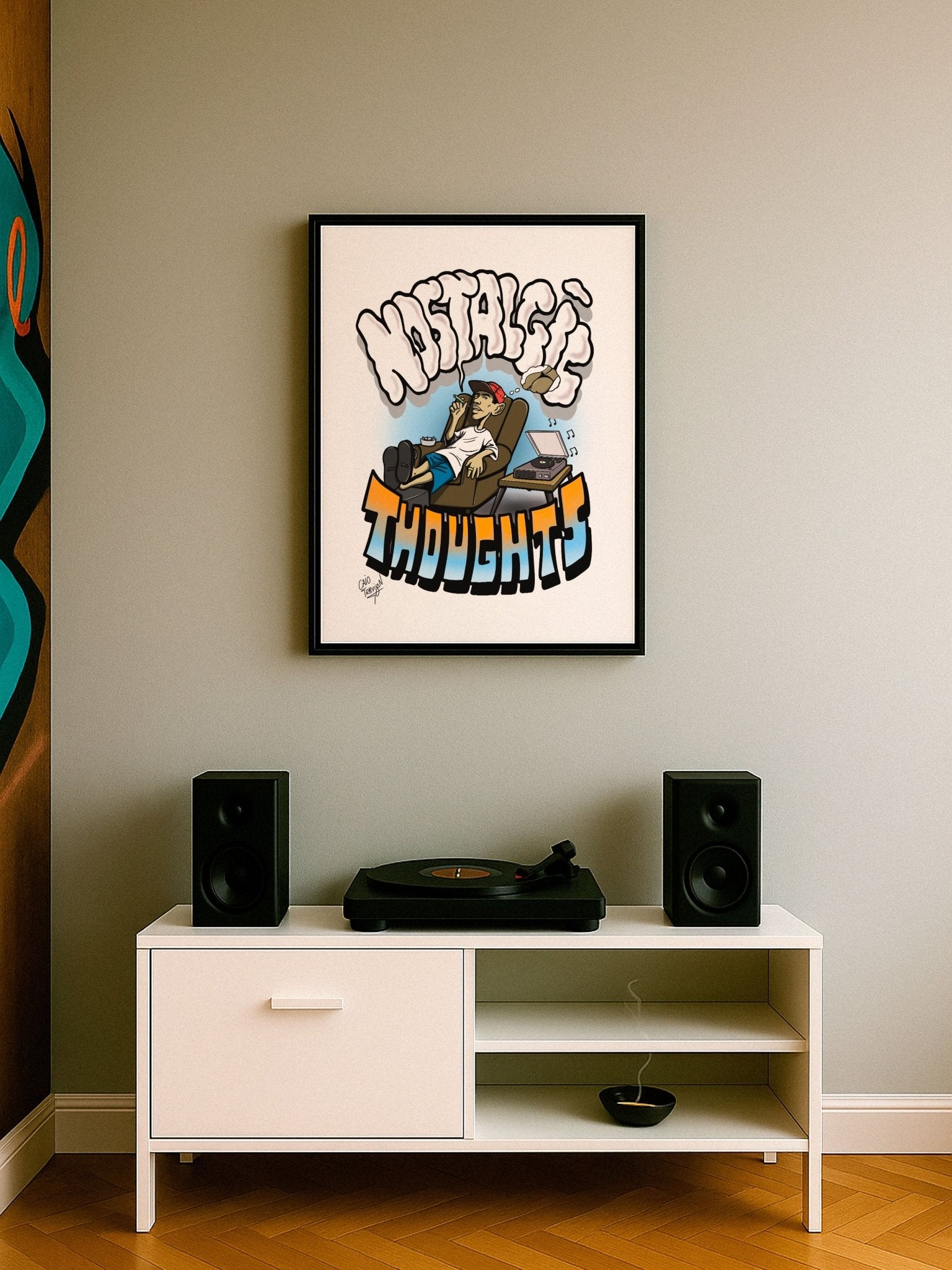 Nostalgic Thoughts – Framed Canvas | Contemporary Illustration for Home Decor - Caio Trevisan Art