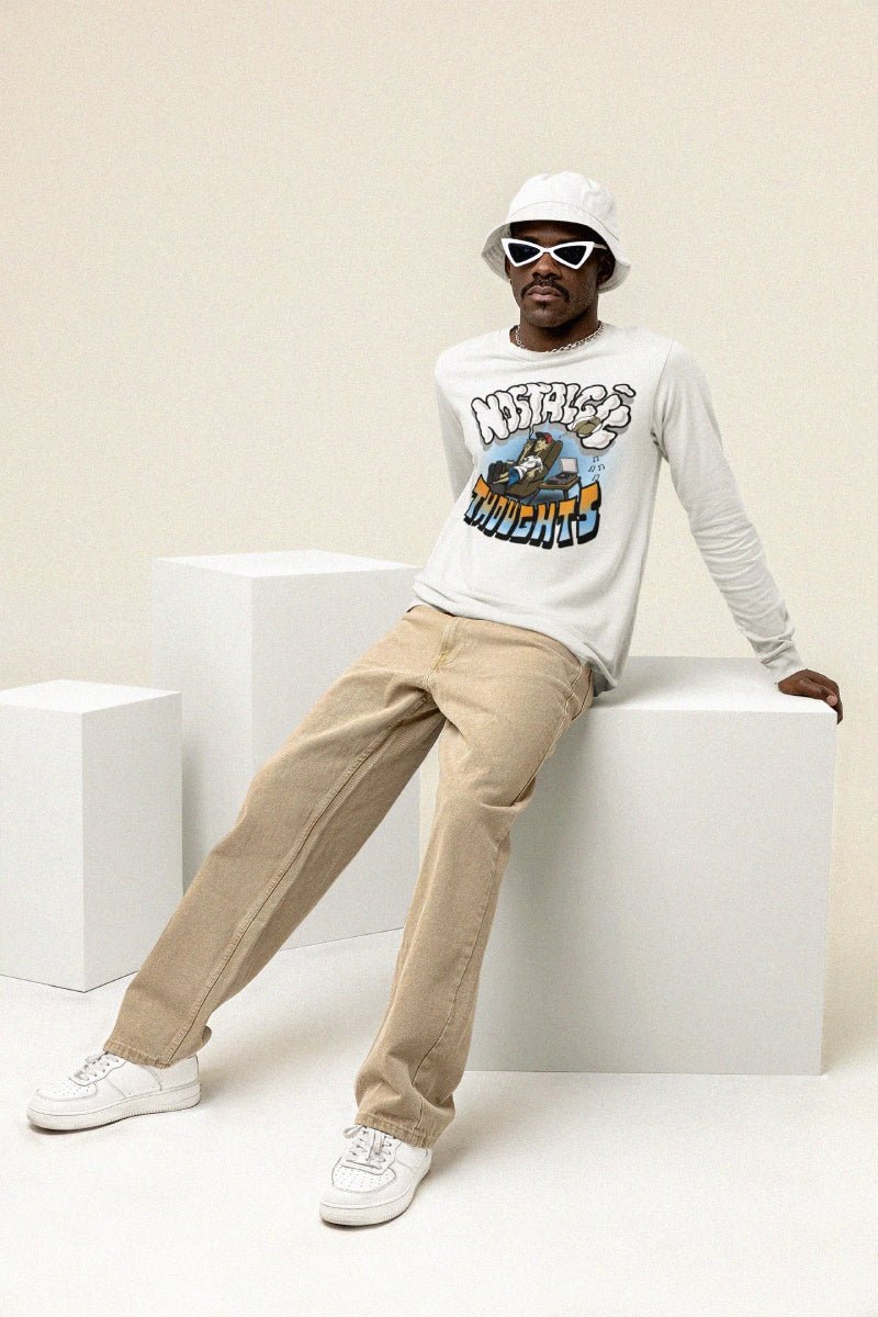 Nostalgic Thoughts White Longsleeve - Caio Trevisan Art