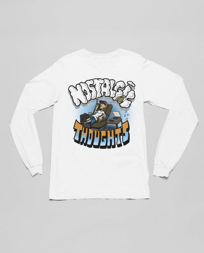 Nostalgic Thoughts White Longsleeve - Caio Trevisan Art