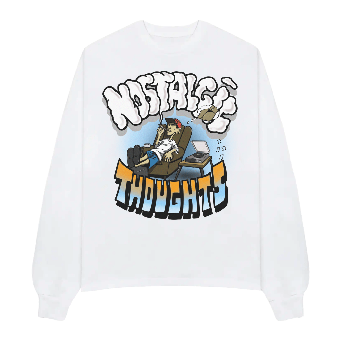 Nostalgic Thoughts White Longsleeve - Caio Trevisan Art