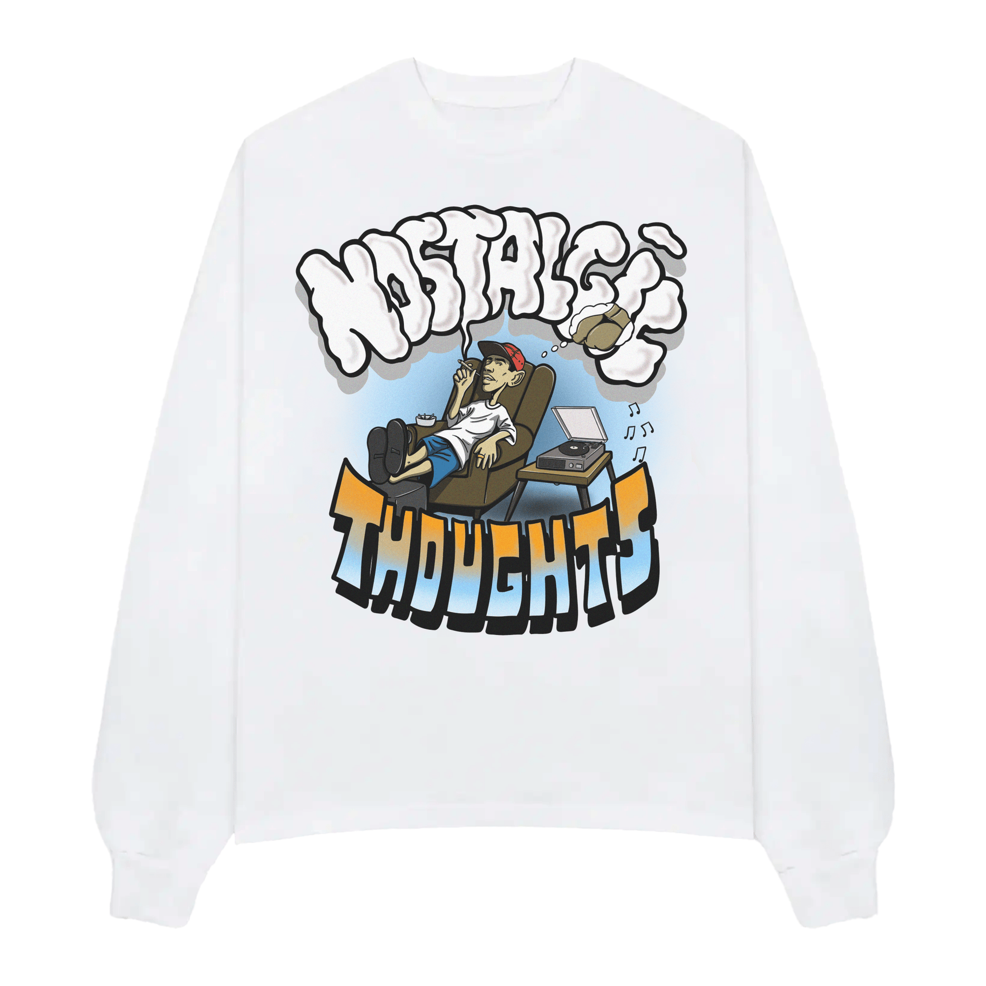 Nostalgic Thoughts White Longsleeve - Caio Trevisan Art