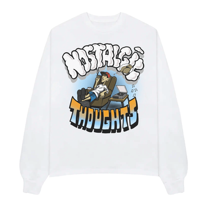 Nostalgic Thoughts White Longsleeve - Caio Trevisan Art