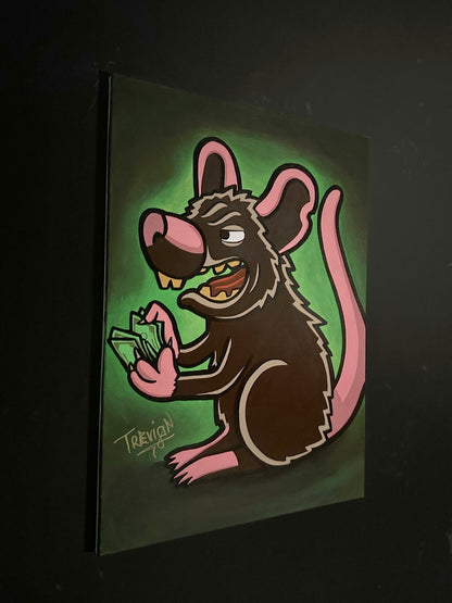 ''RAT$'' Acrylic On Canvas (70x50cm) - Caio Trevisan Art