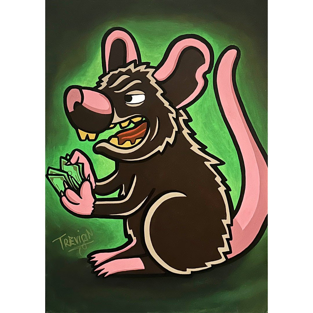 ''RAT$'' Acrylic On Canvas (70x50cm) - Caio Trevisan Art