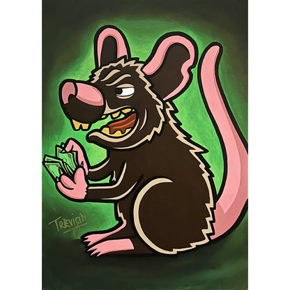 ''RAT$'' Acrylic On Canvas (70x50cm) - Caio Trevisan Art