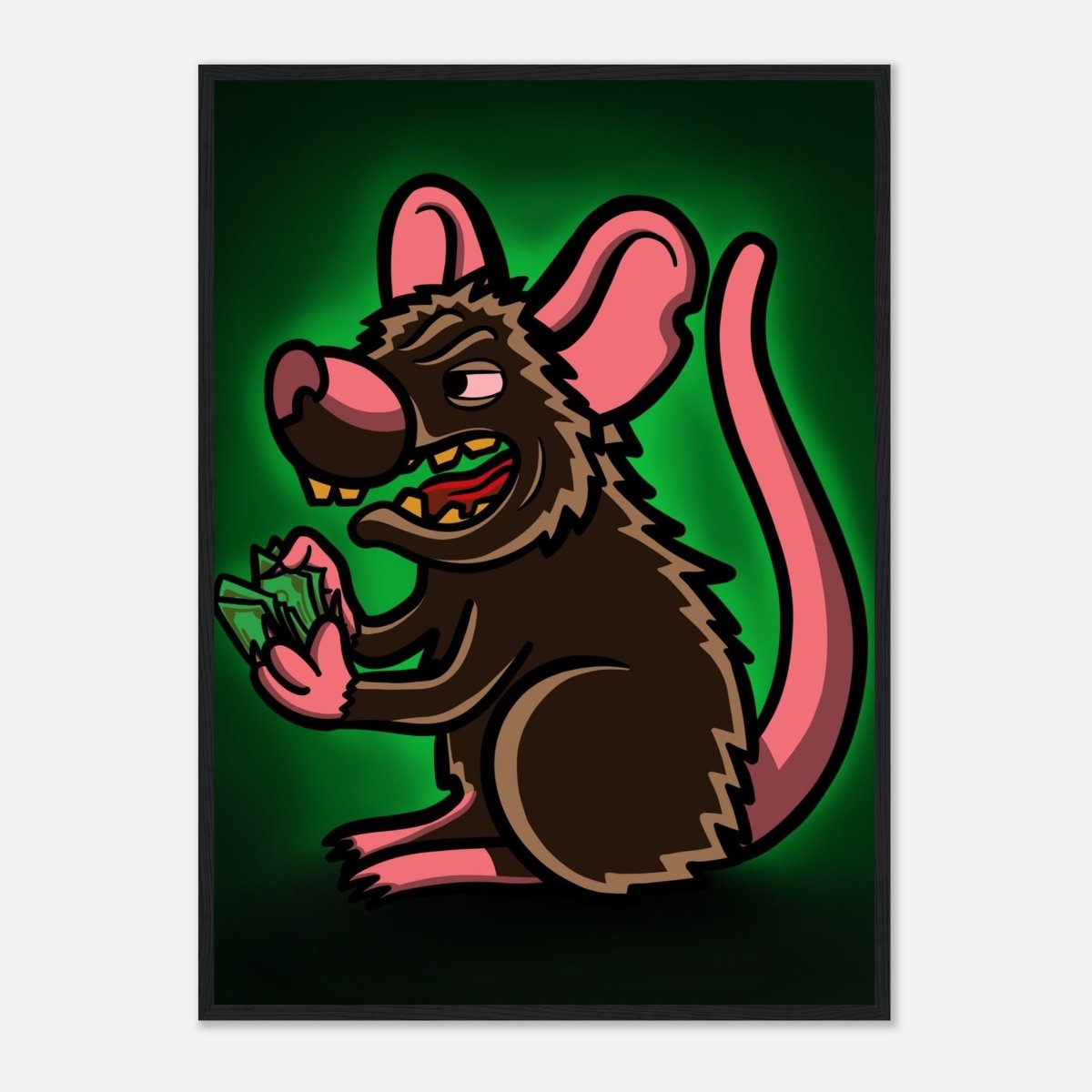 ''RAT$'' Premium Semi - Glossy Paper Wooden Framed Poster - Caio Trevisan Art