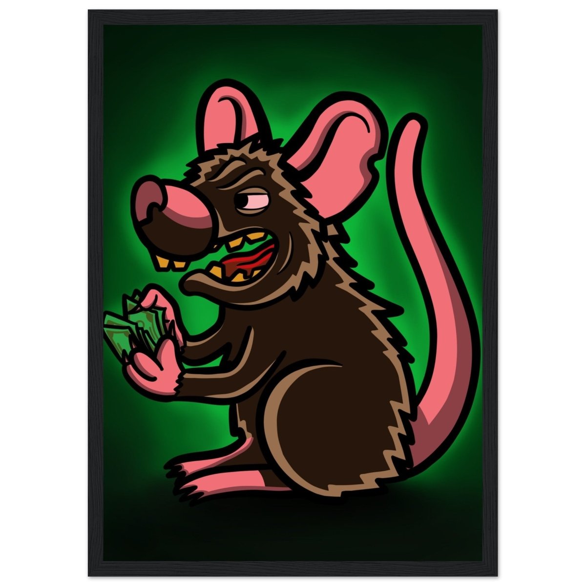 ''RAT$'' Premium Semi - Glossy Paper Wooden Framed Poster - Caio Trevisan Art