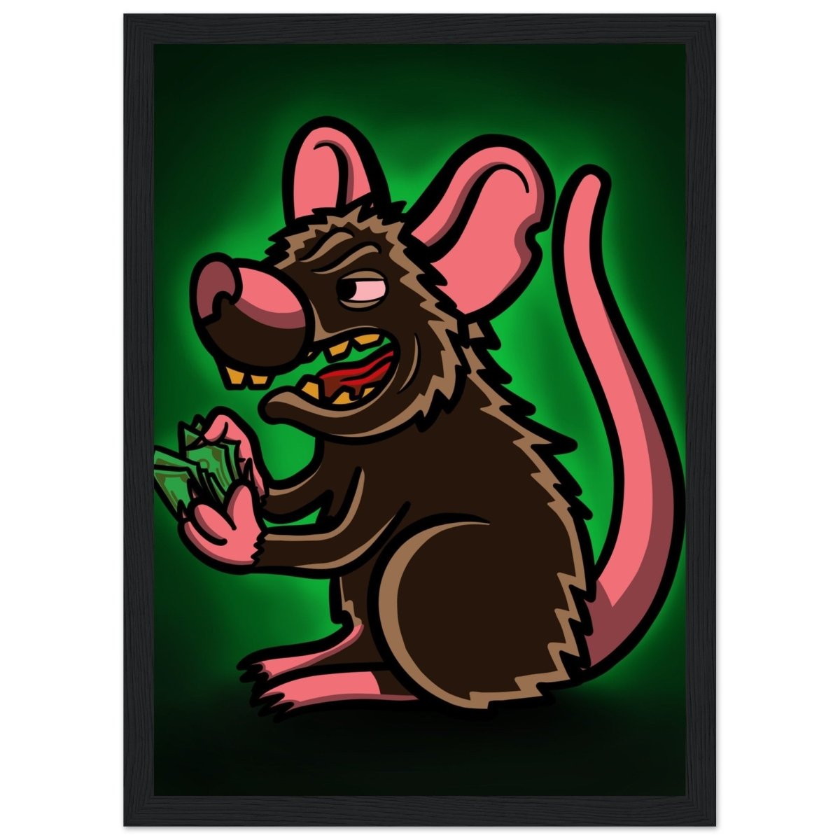 ''RAT$'' Premium Semi - Glossy Paper Wooden Framed Poster - Caio Trevisan Art