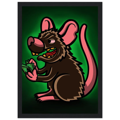 ''RAT$'' Premium Semi - Glossy Paper Wooden Framed Poster - Caio Trevisan Art