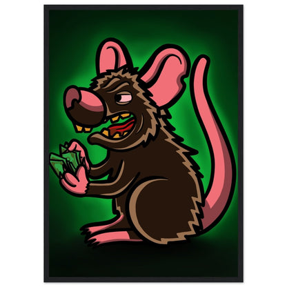 ''RAT$'' Premium Semi - Glossy Paper Wooden Framed Poster - Caio Trevisan Art