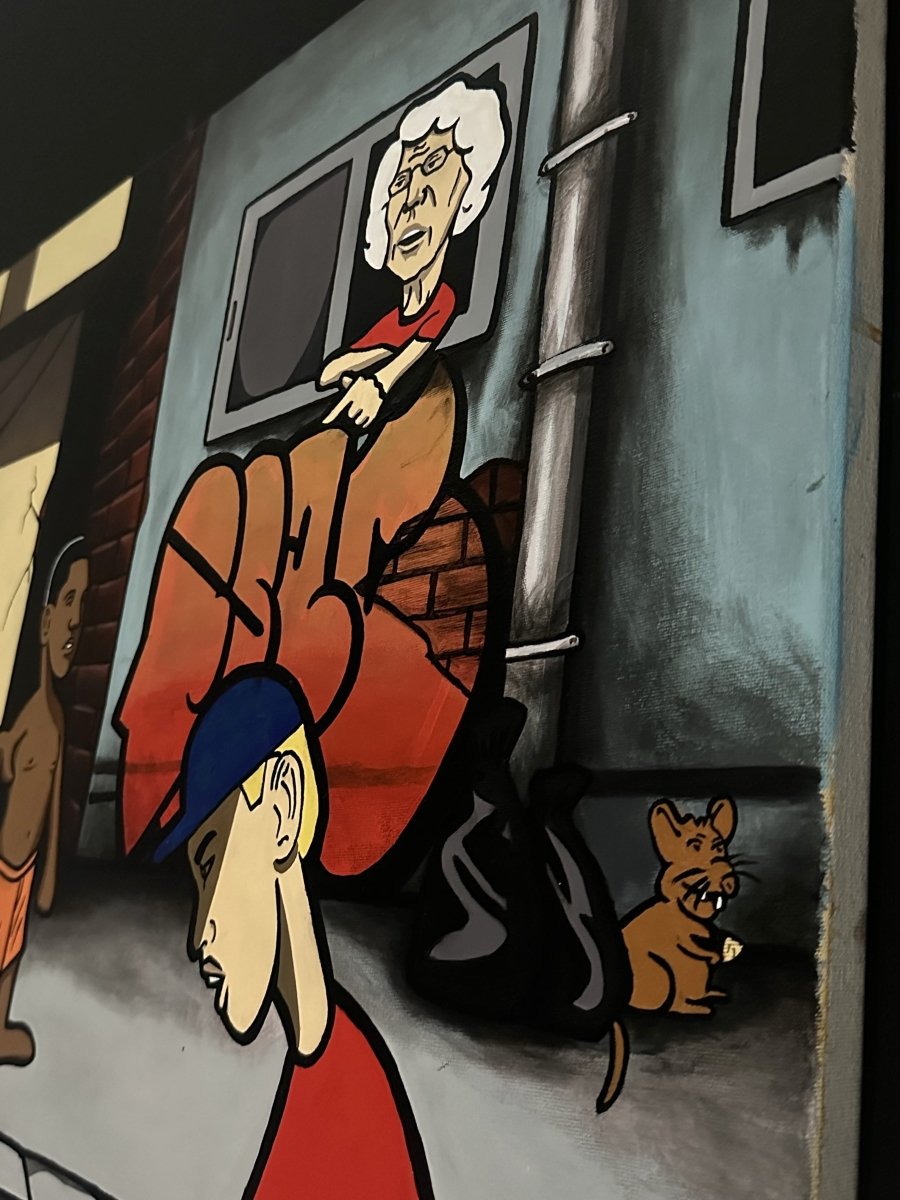 ''SOCCER IN THE HOOD'' Acrylic On Canvas Original Painting - 90x120cm - Caio Trevisan Art