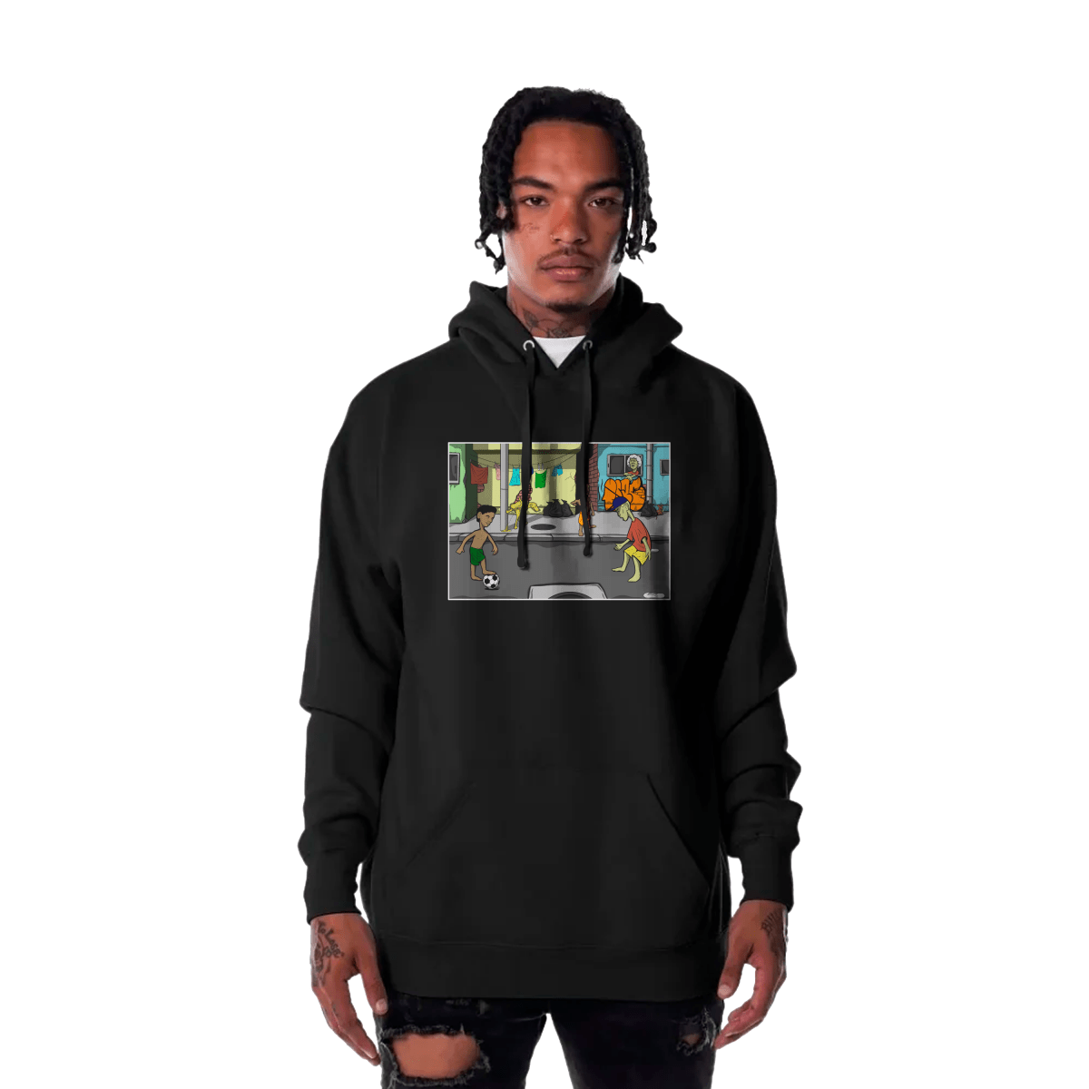 Soccer in the Hood Heavyweight Hoodie - Caio Trevisan Art