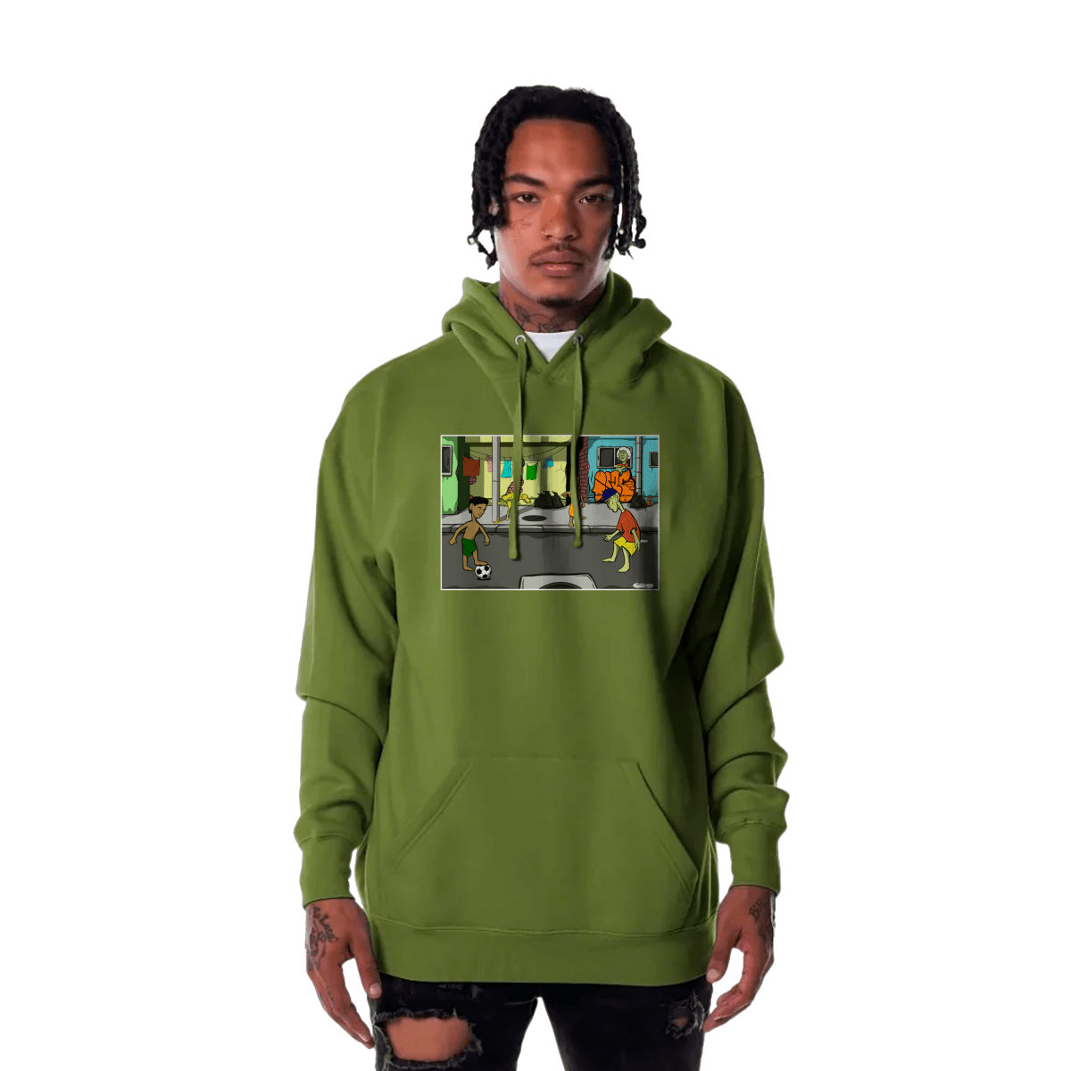 Soccer in the Hood Heavyweight Hoodie - Caio Trevisan Art