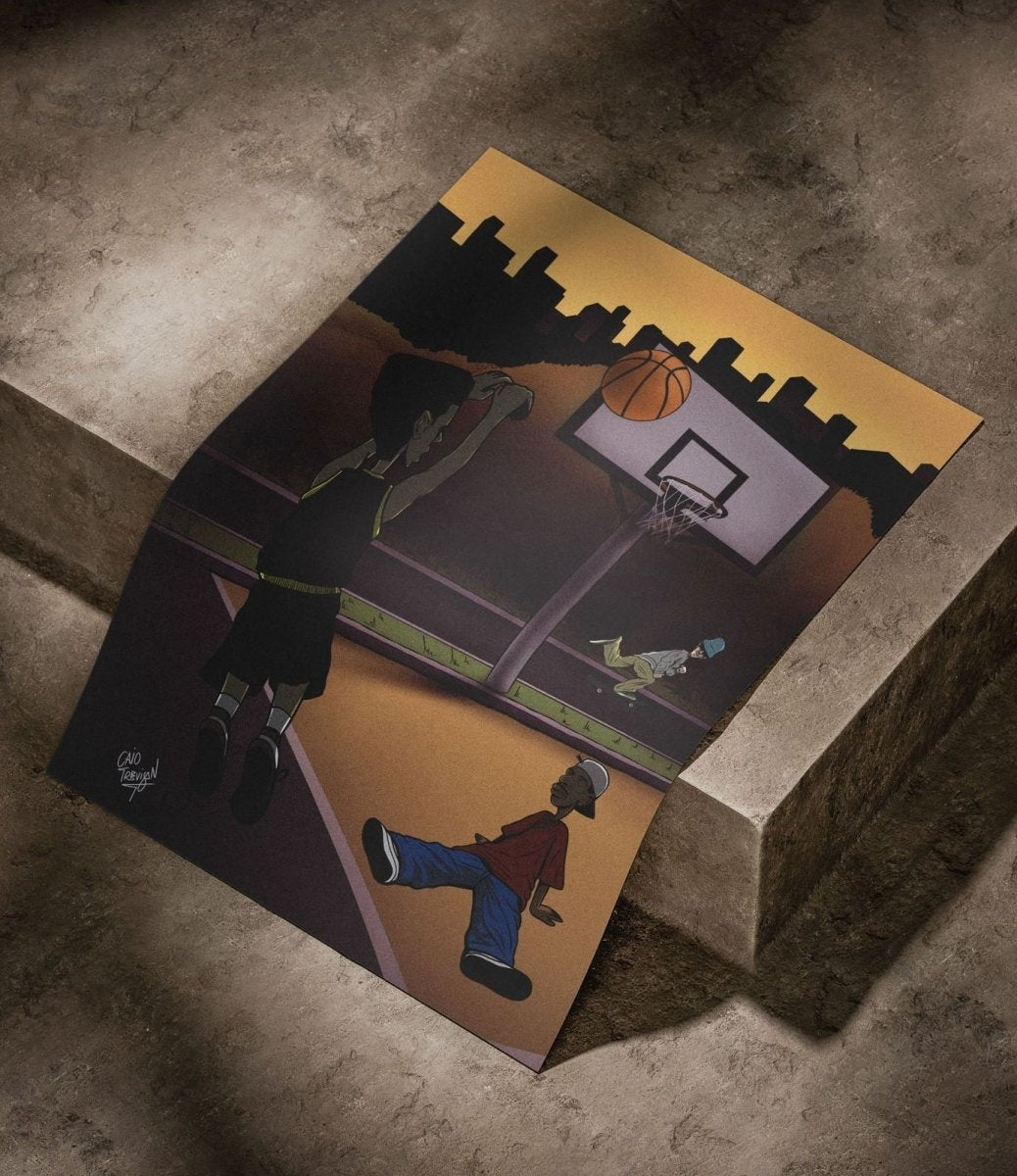 Sunset on the Court – Print | Street Baskertball Illustration - Caio Trevisan Art