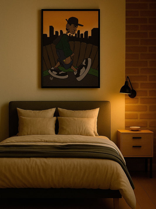 The City Never Sleeps – Framed Canvas | Contemporary Urban Illustration for Modern Interiors - Caio Trevisan Art