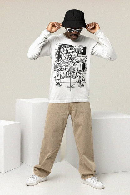 The Deal White Longsleeve - Caio Trevisan Art