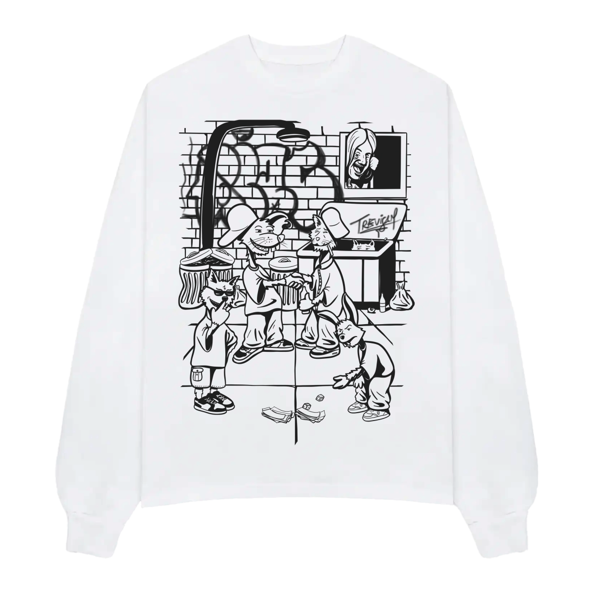 The Deal White Longsleeve - Caio Trevisan Art